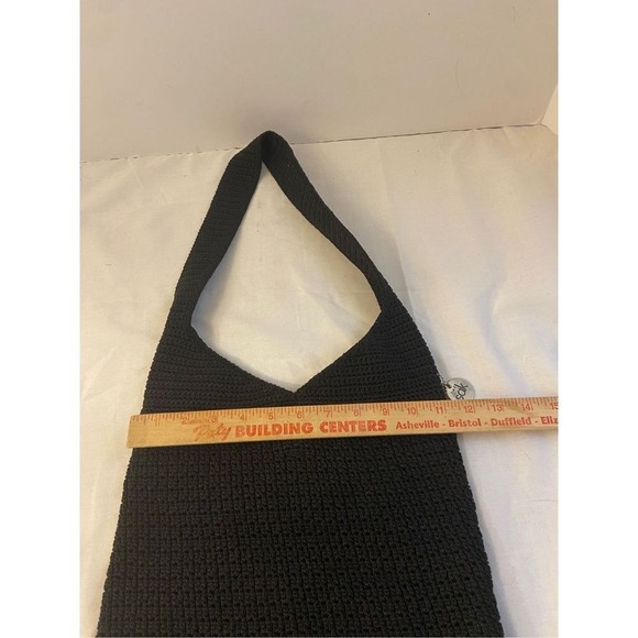 The SAK black crochet shoulder bag  snap 11.5x15" - Picture 6 of 7